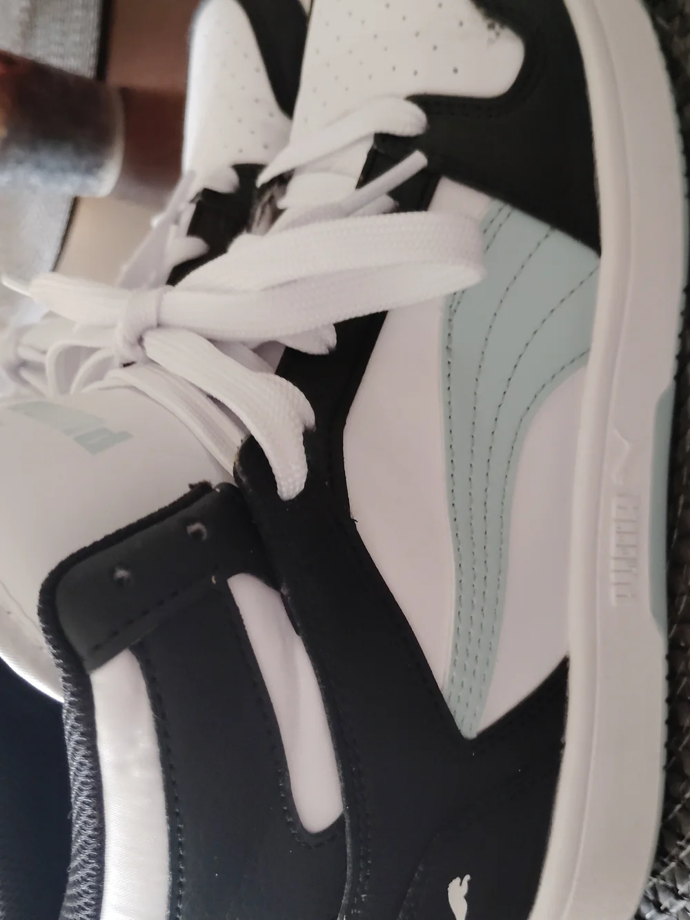 Puma Women's Black, White & Teal High-Top Sneakers